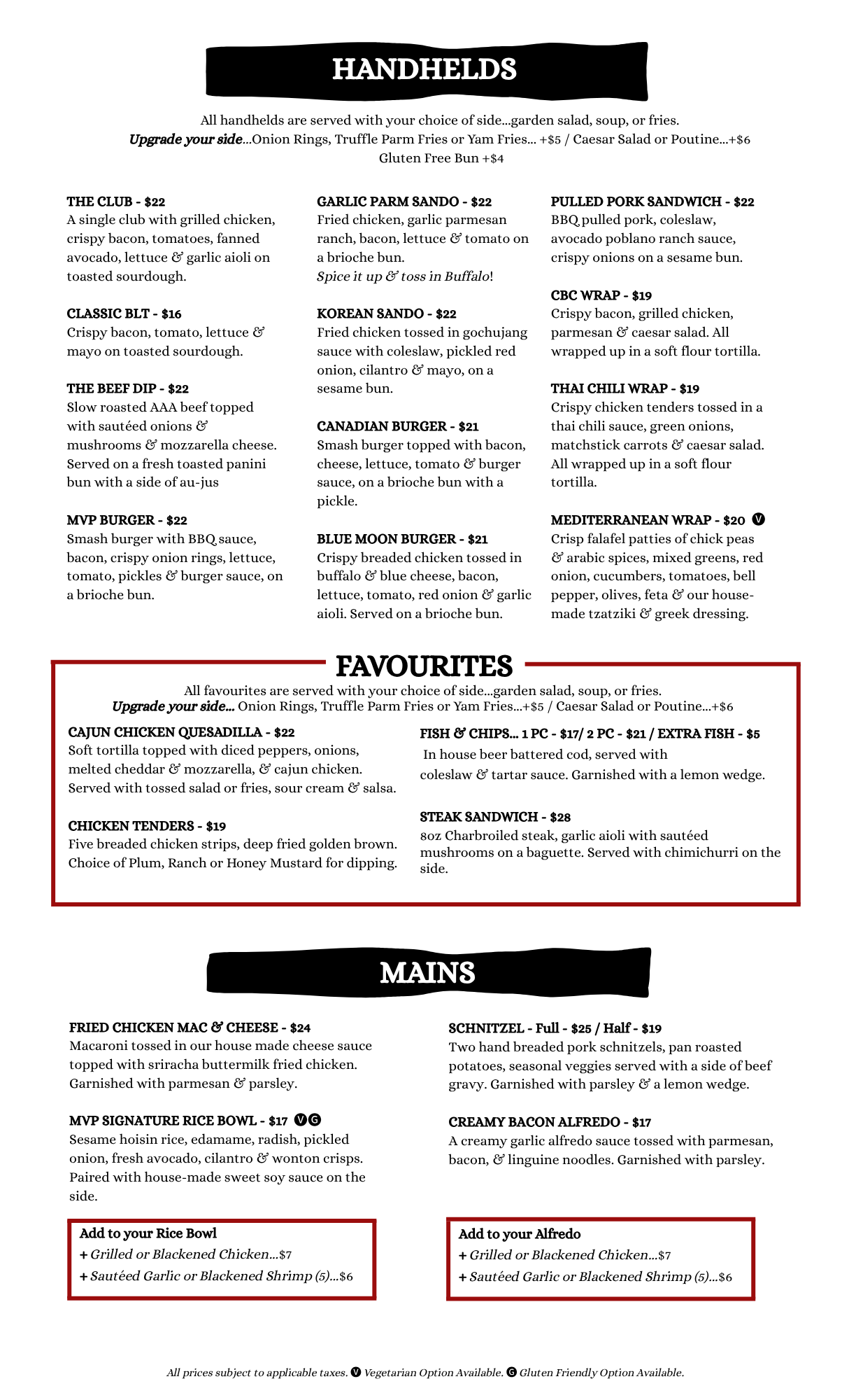 Food Menu 2025