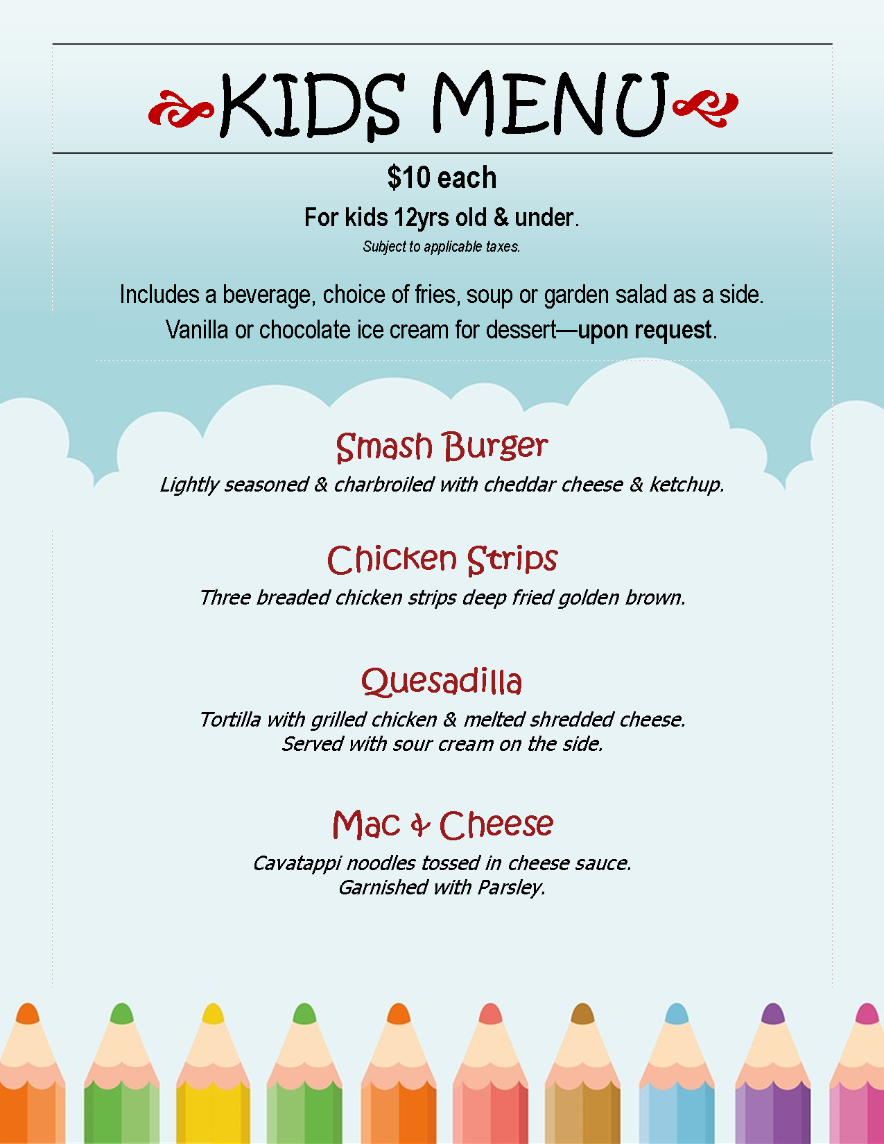Kids Menu MVP